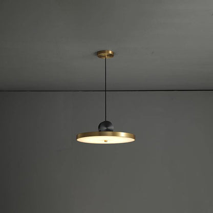 LuxRoyale Modern Cylindrical Brass & Black LED Pendant Light for Kitchen Island