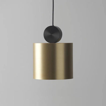 LuxRoyale Modern Cylindrical Brass & Black LED Pendant Light for Kitchen Island