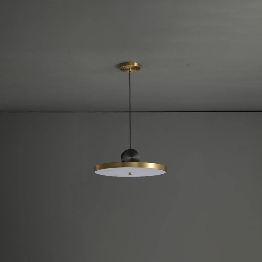 LuxRoyale Modern Cylindrical Brass & Black LED Pendant Light for Kitchen Island