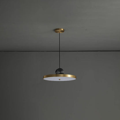 LuxRoyale Modern Cylindrical Brass & Black LED Pendant Light for Kitchen Island