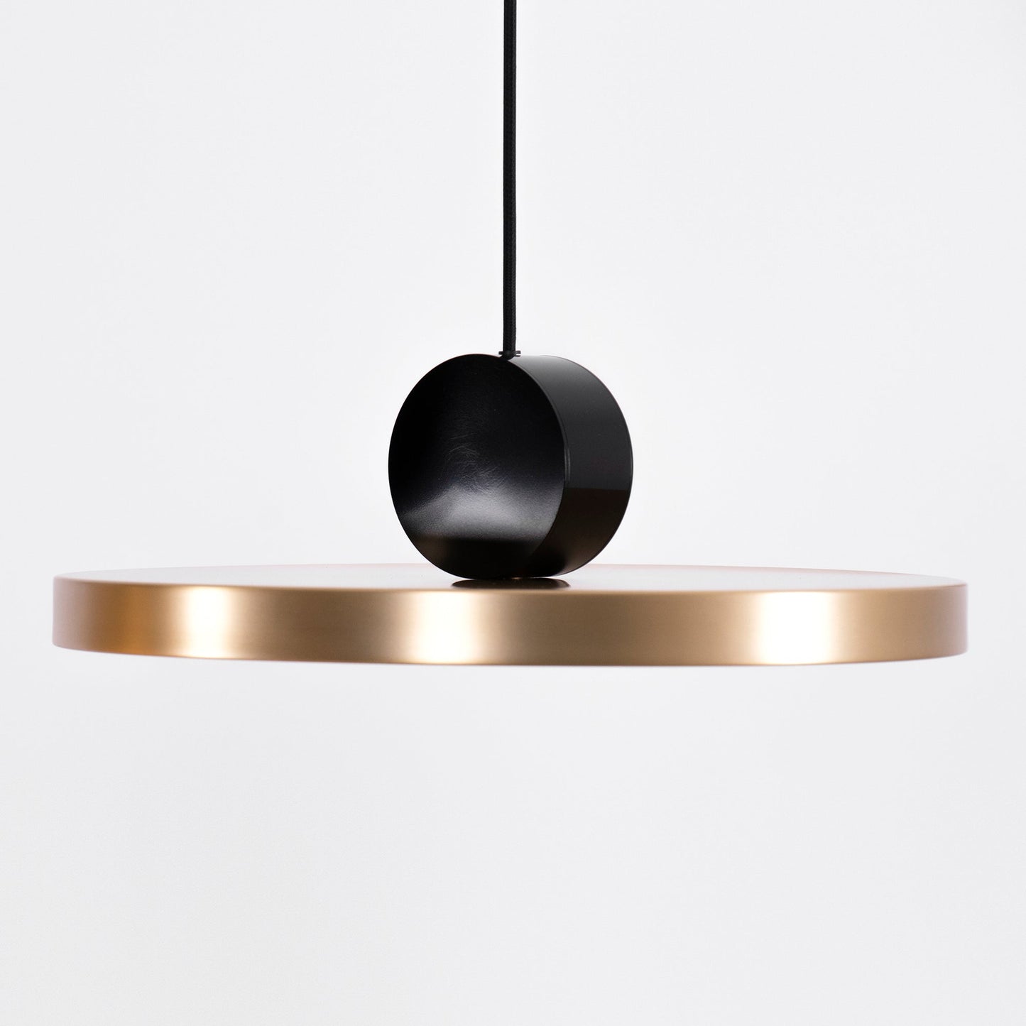 LuxRoyale Modern Cylindrical Brass & Black LED Pendant Light for Kitchen Island