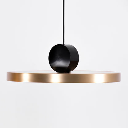 LuxRoyale Modern Cylindrical Brass & Black LED Pendant Light for Kitchen Island