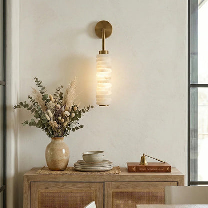 Calla Cylinder Alabaster Wall Lamp 2