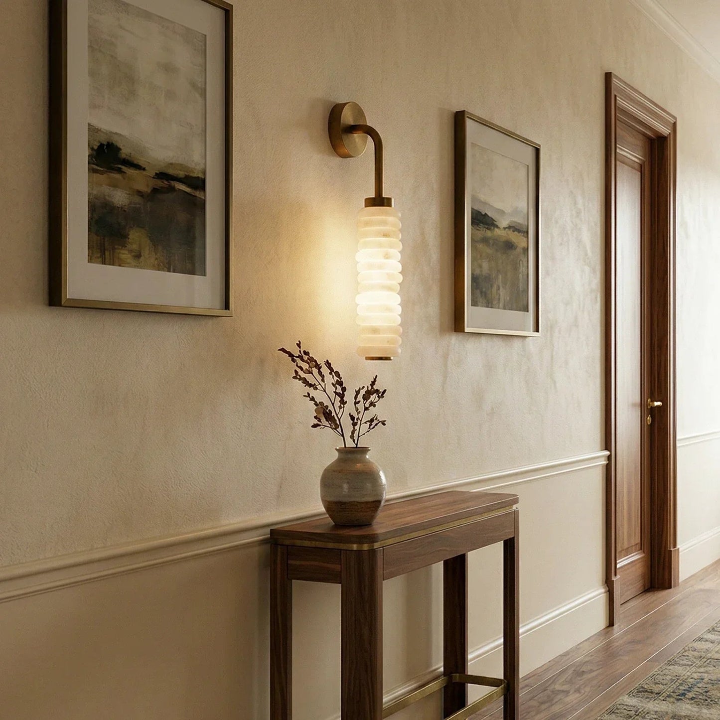 Calla Cylinder Alabaster Wall Lamp 3