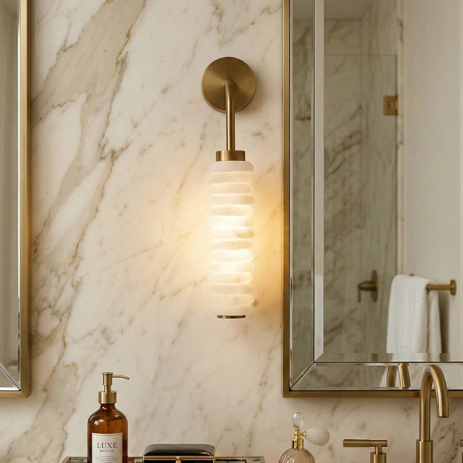 Calla Cylinder Alabaster Wall Lamp 4