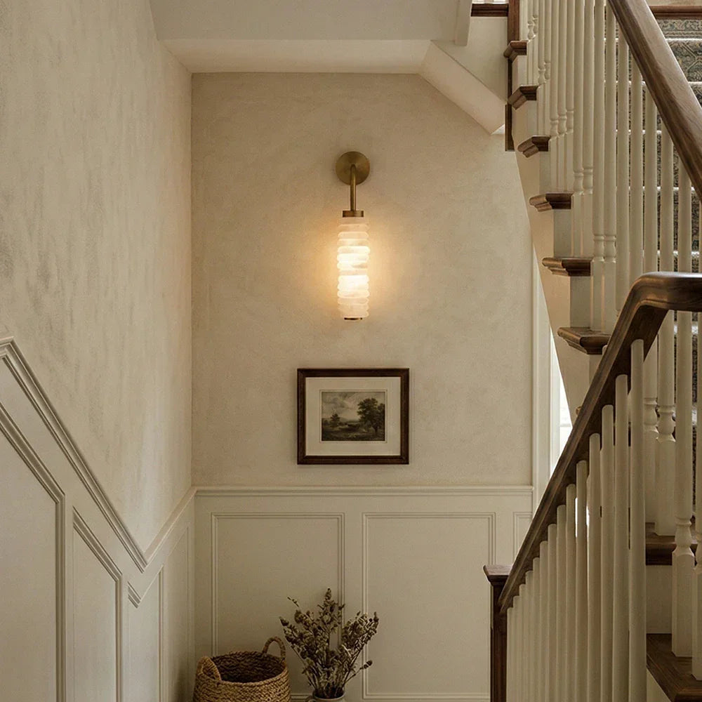 Calla Cylinder Alabaster Wall Lamp 6