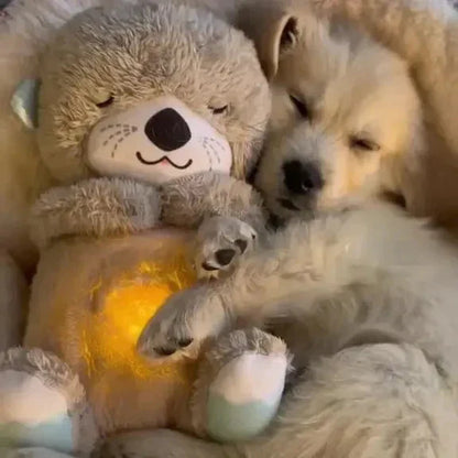 FurLuxe Calming Plush Otter Dog Buddy - Soothing Sounds & Portable Comfort for Pets