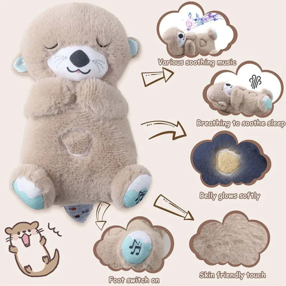 FurLuxe Calming Plush Otter Dog Buddy - Soothing Sounds & Portable Comfort for Pets