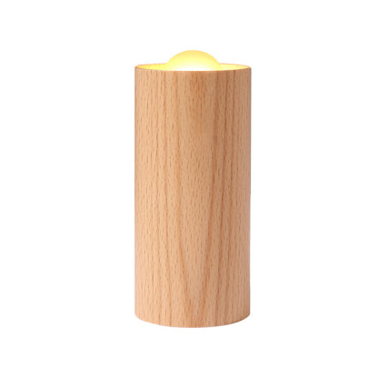 Candlelight Ambient Wood Cylinder Accent LED Table Lamp 7