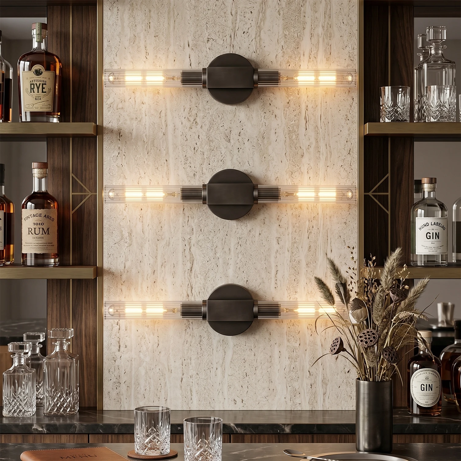 Cannellea Candlestick Linear Long Sconce 4