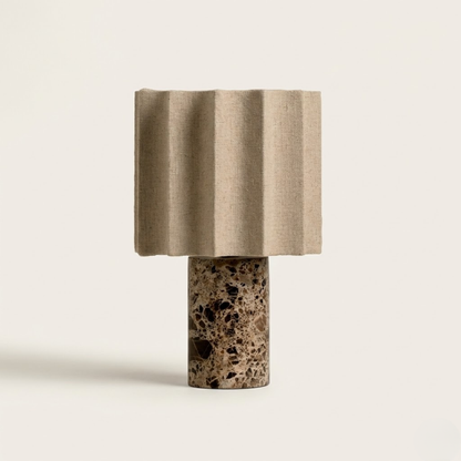 Capri Cordless Marble and Linen Table Lamp 0