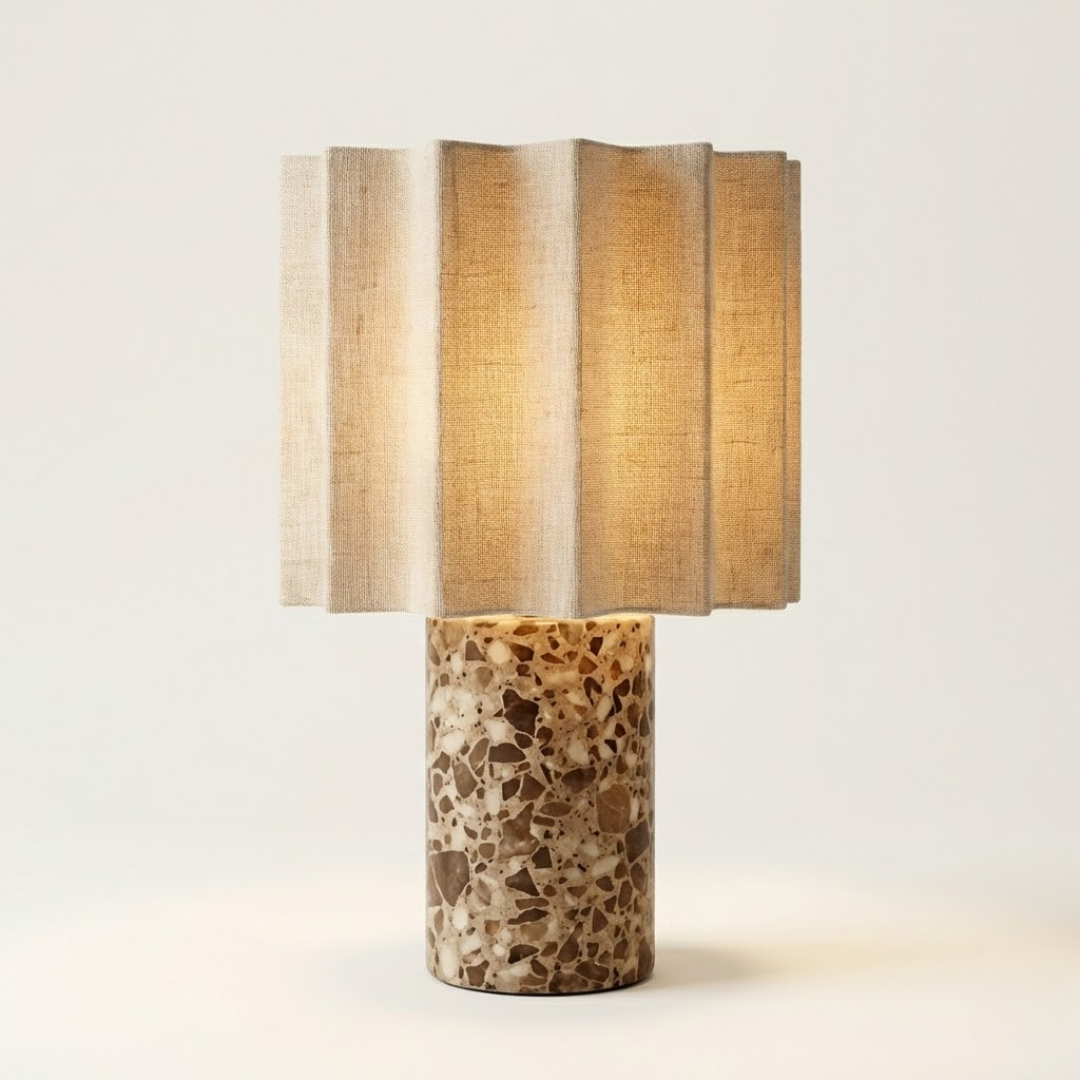 Capri Cordless Marble and Linen Table Lamp 2