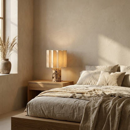 Capri Cordless Marble and Linen Table Lamp 3