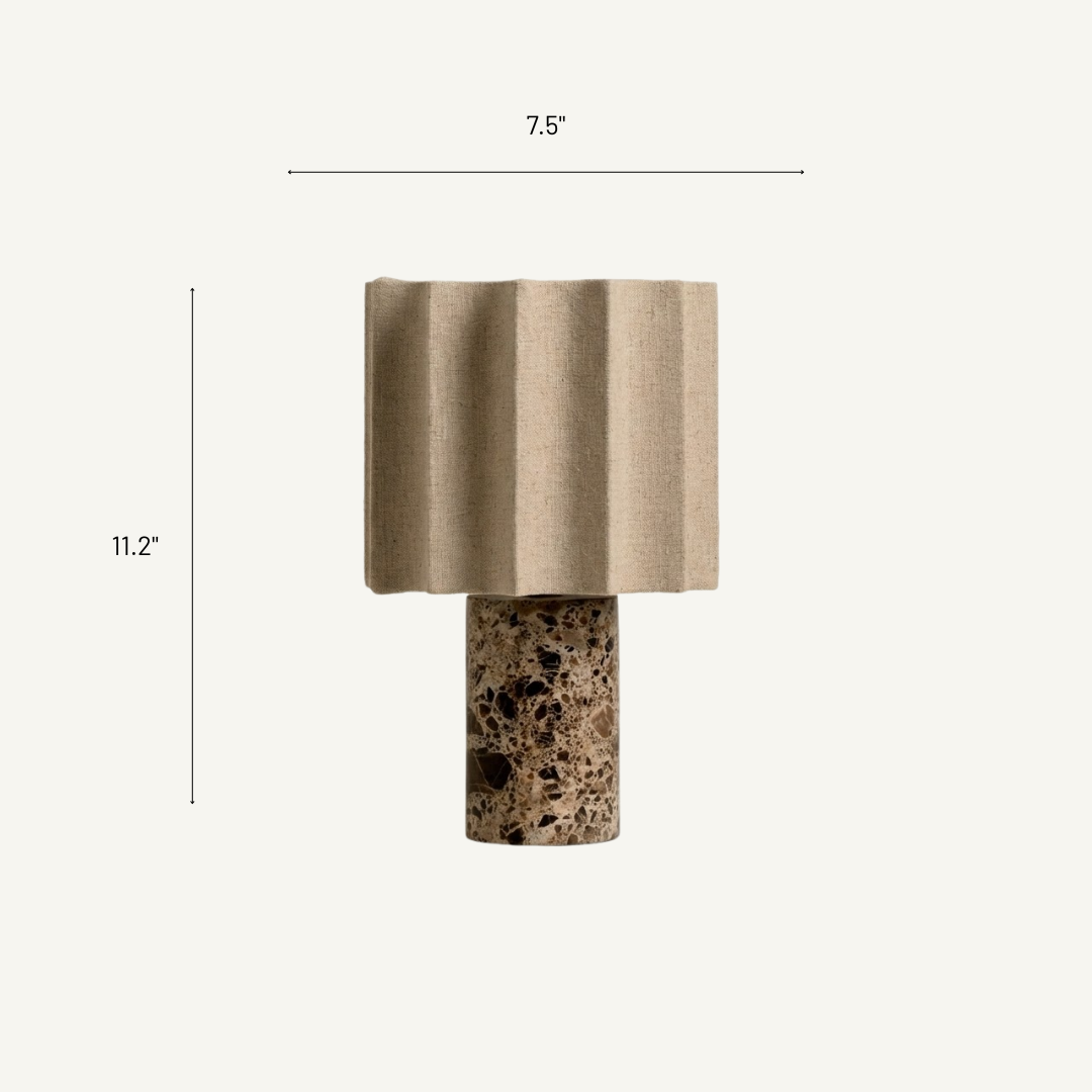 Capri Cordless Marble and Linen Table Lamp 5