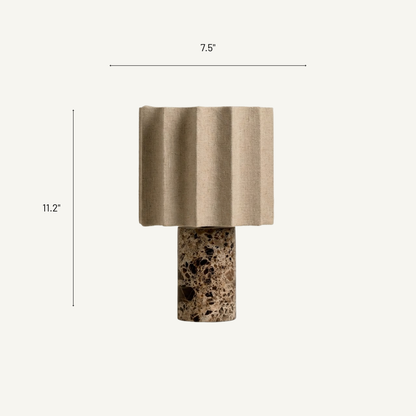 Capri Cordless Marble and Linen Table Lamp 5