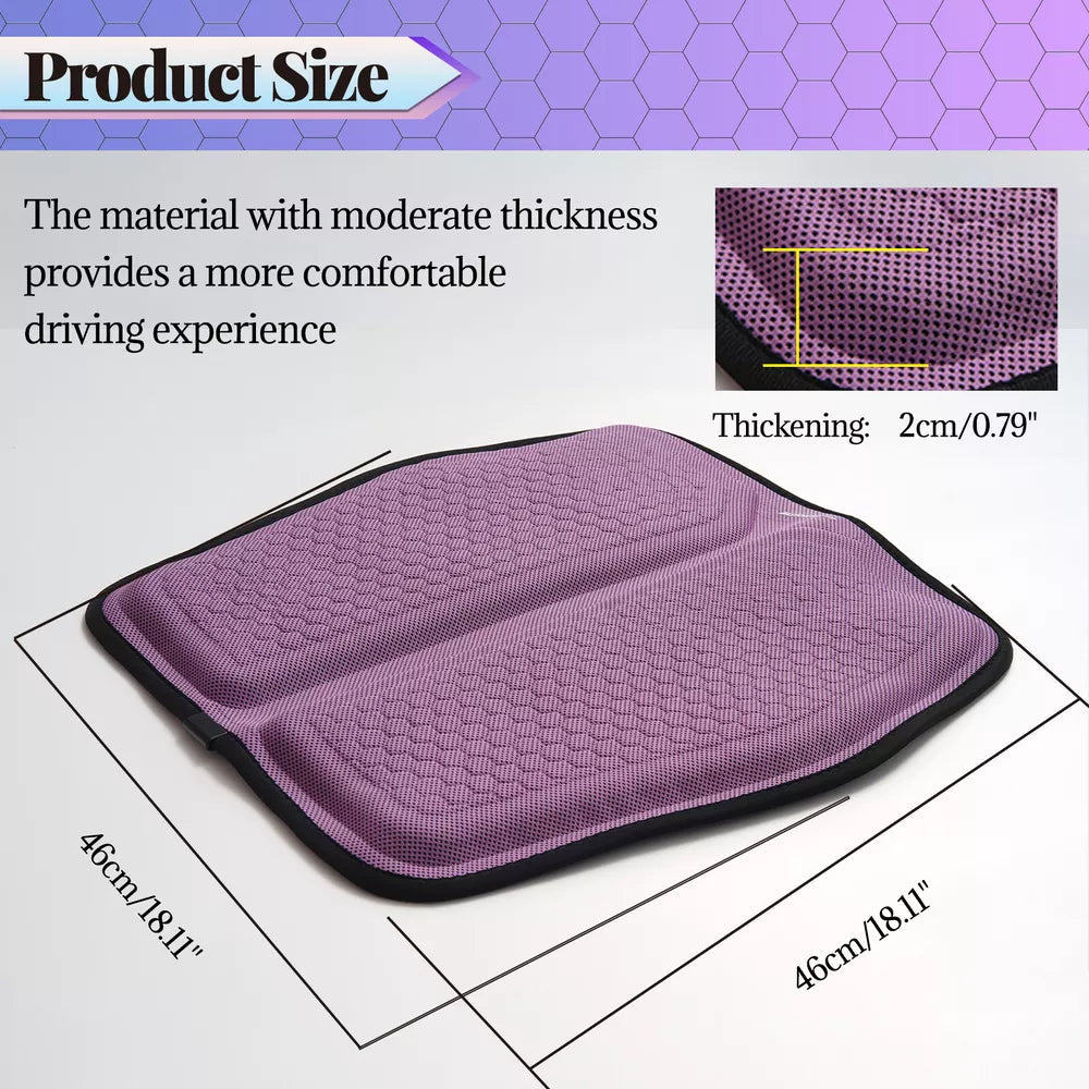 RoyaleGlow Car Seat Cushion with Breathable Cool Gel