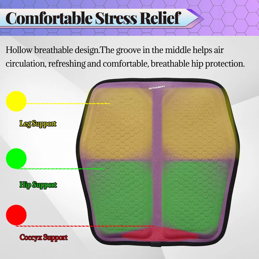 RoyaleGlow Car Seat Cushion with Breathable Cool Gel