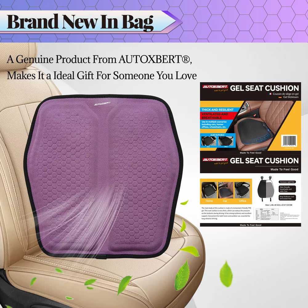RoyaleGlow Car Seat Cushion with Breathable Cool Gel