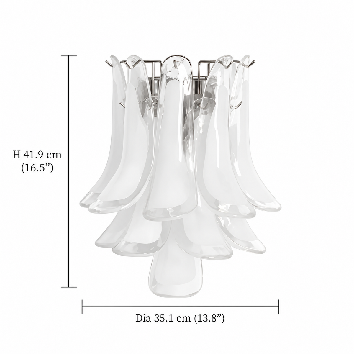 LuxRoyale Murano Glass Petal Wall Sconce