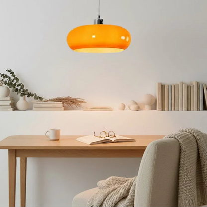 Royelux Modern Bauhaus Glass Pendant Light - Hand-Blown Opal Shade Warm Glow