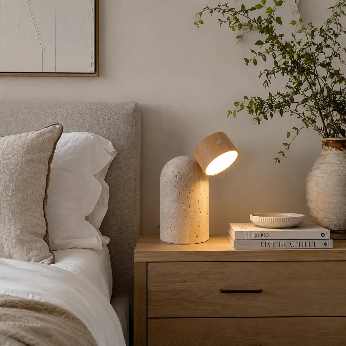 Caviren Travertine Table Lamp 3