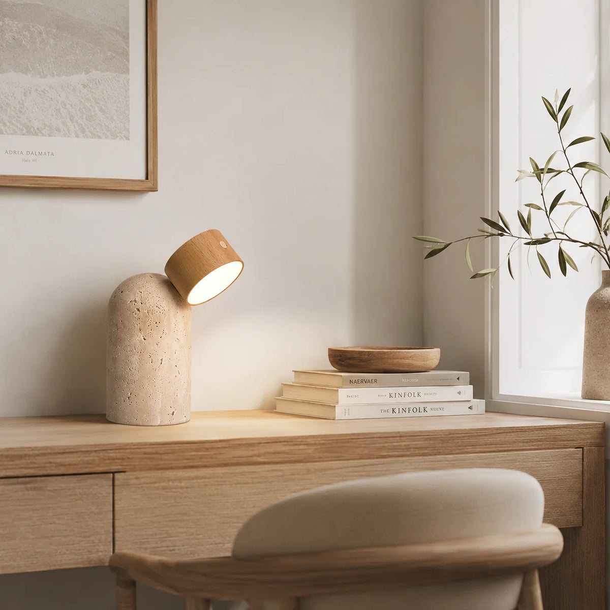 Caviren Travertine Table Lamp 8