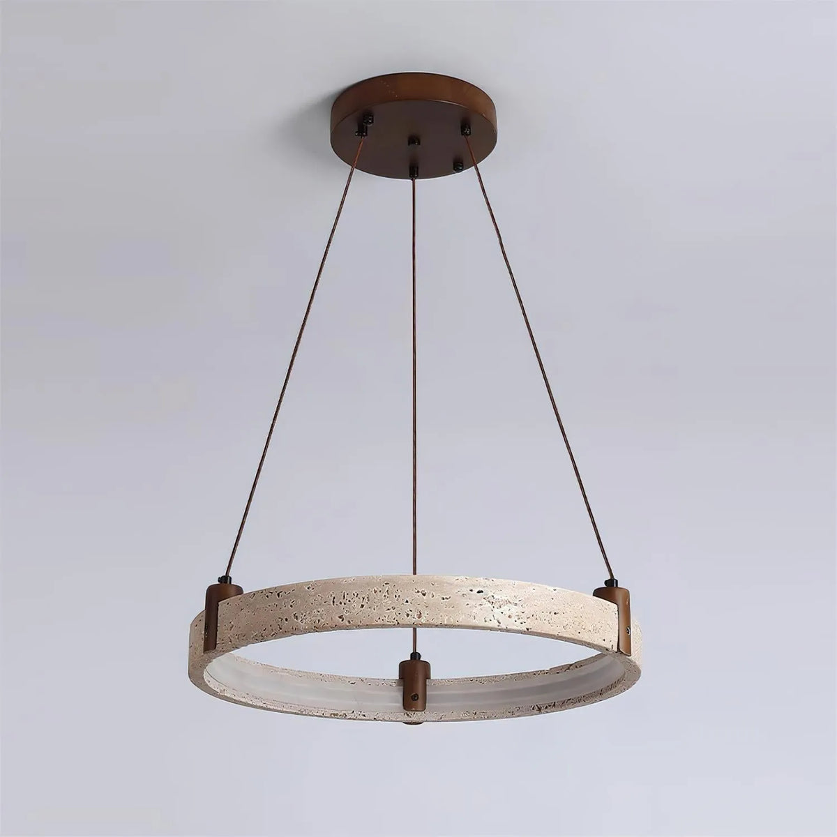 Royelux Modern Travertine Ring Chandelier with Integrated LED Light - Royale Basic