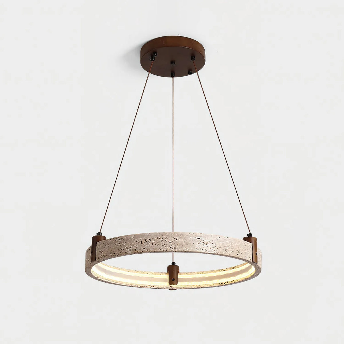 Royelux Modern Travertine Ring Chandelier with Integrated LED Light - Royale Basic