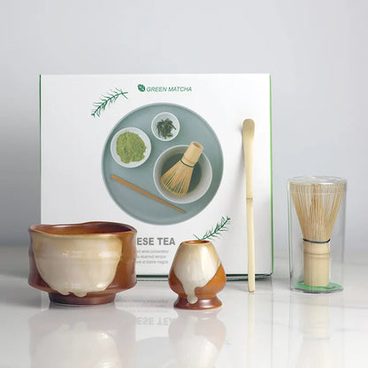 Ceramic Matcha Tea Set Green One Size Bamboo for Traditional Ceremonies