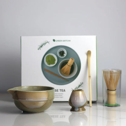 Ceramic Matcha Tea Set Green One Size Bamboo for Traditional Ceremonies