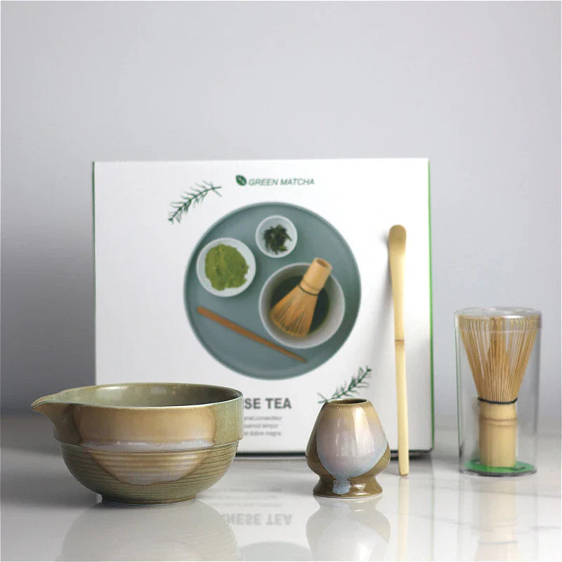 Ceramic Matcha Tea Set Green One Size Bamboo for Traditional Ceremonies