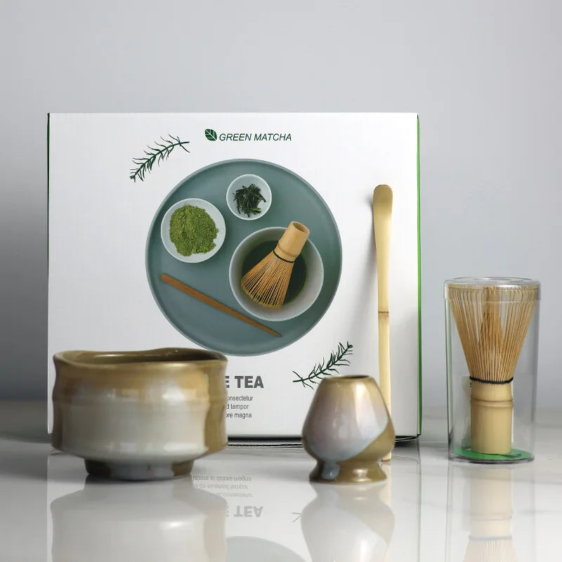 Ceramic Matcha Tea Set Green One Size Bamboo for Traditional Ceremonies