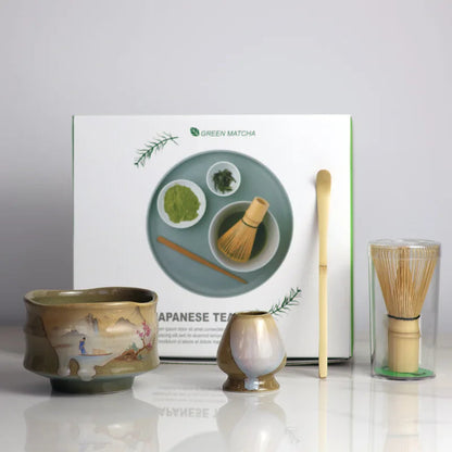Ceramic Matcha Tea Set Green One Size Bamboo for Traditional Ceremonies