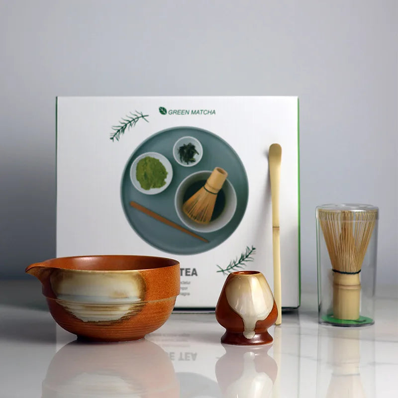 Ceramic Matcha Tea Set Green One Size Bamboo for Traditional Ceremonies