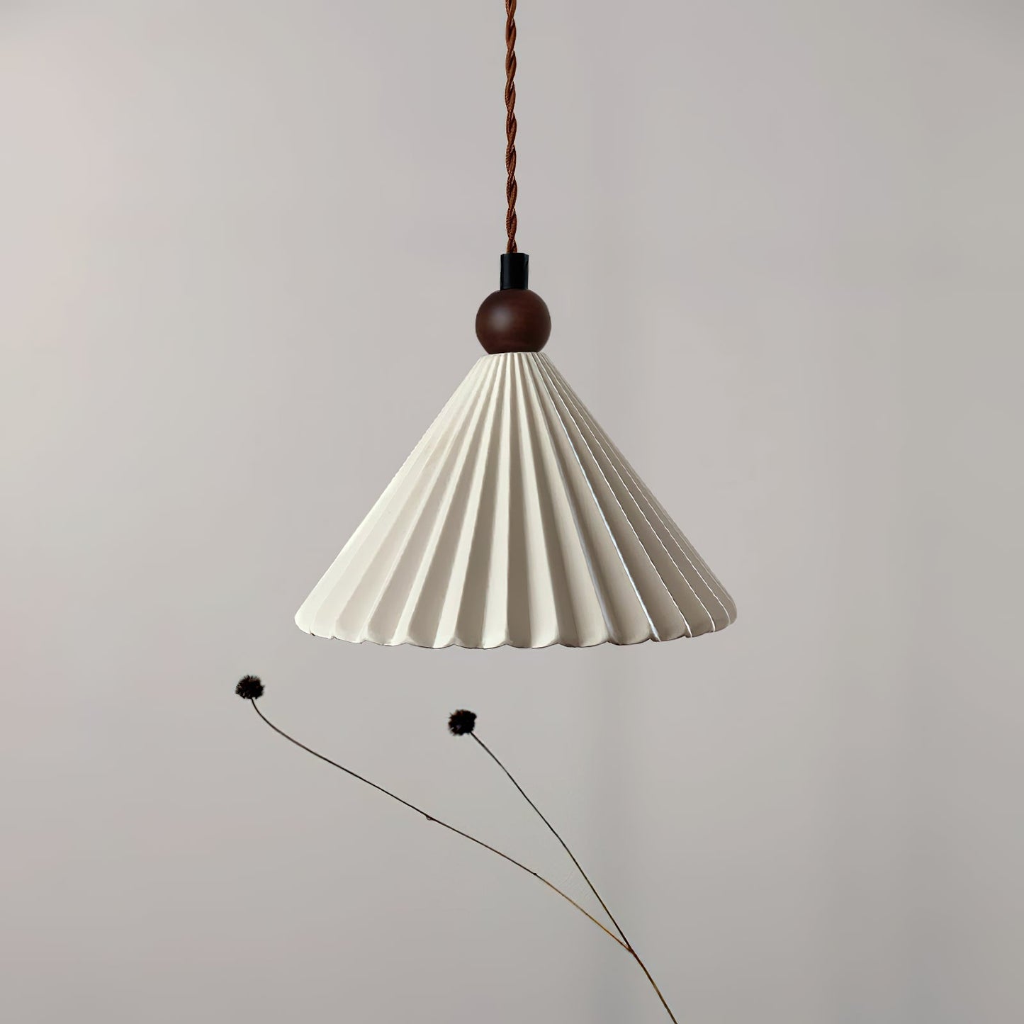 Ceramic Pendant Light with Wooden Accent for Kitchen Island – Modern Hanging Light 4