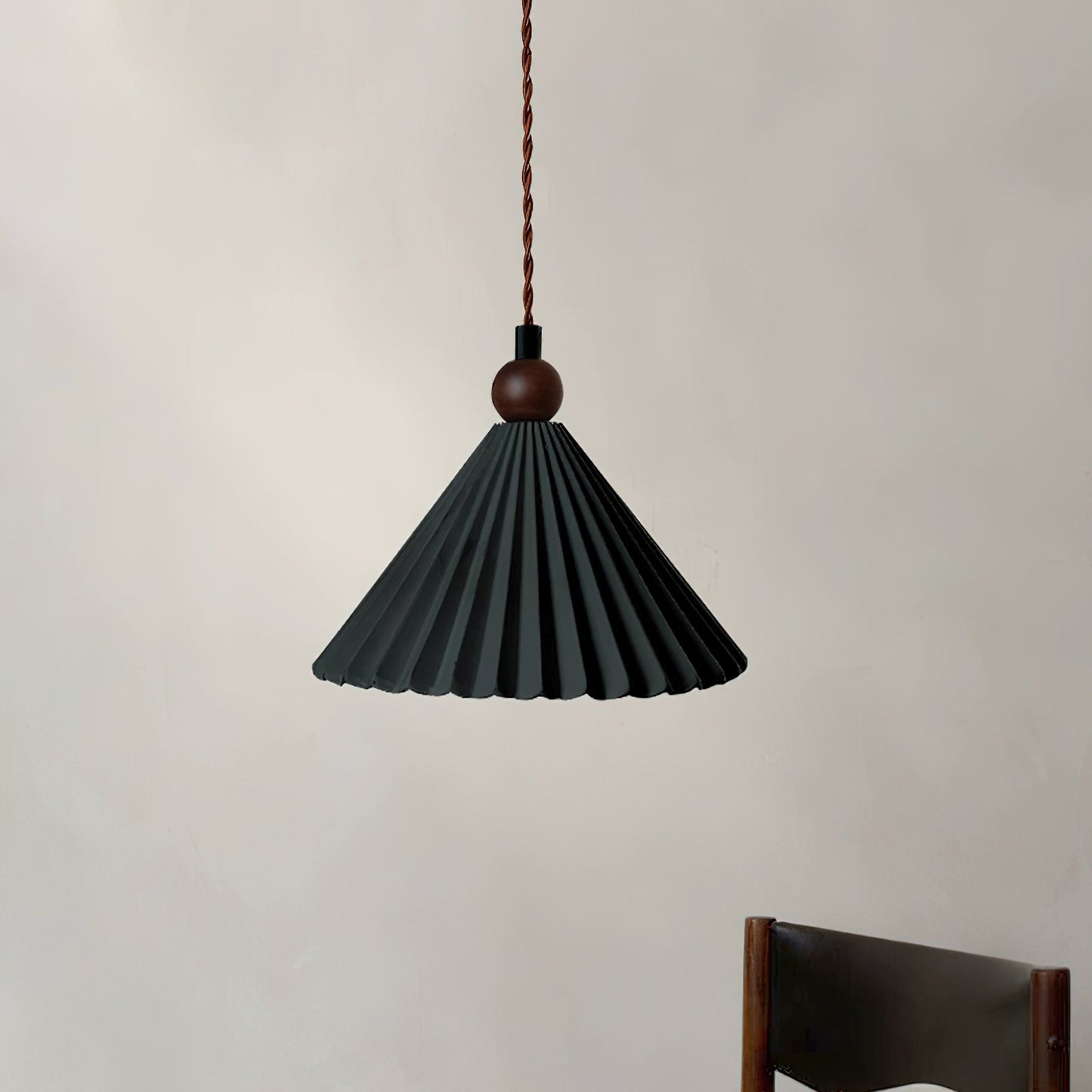 Ceramic Pendant Light with Wooden Accent for Kitchen Island – Modern Hanging Light 5