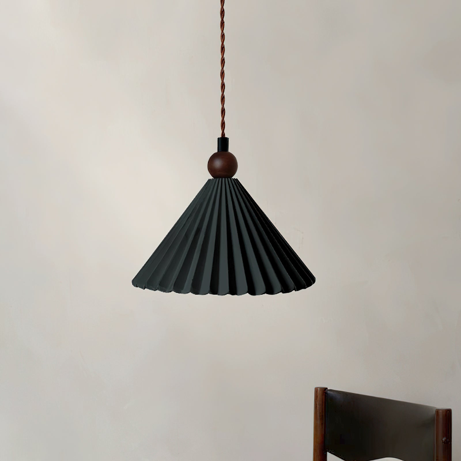 Ceramic Pendant Light with Wooden Accent for Kitchen Island – Modern Hanging Light 5