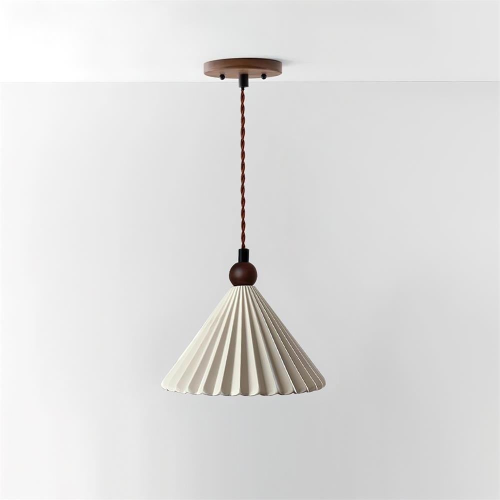 Ceramic Pendant Light with Wooden Accent for Kitchen Island – Modern Hanging Light 7