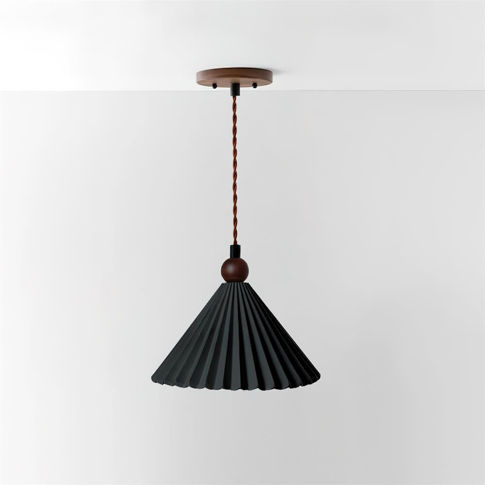 Ceramic Pendant Light with Wooden Accent for Kitchen Island – Modern Hanging Light 9