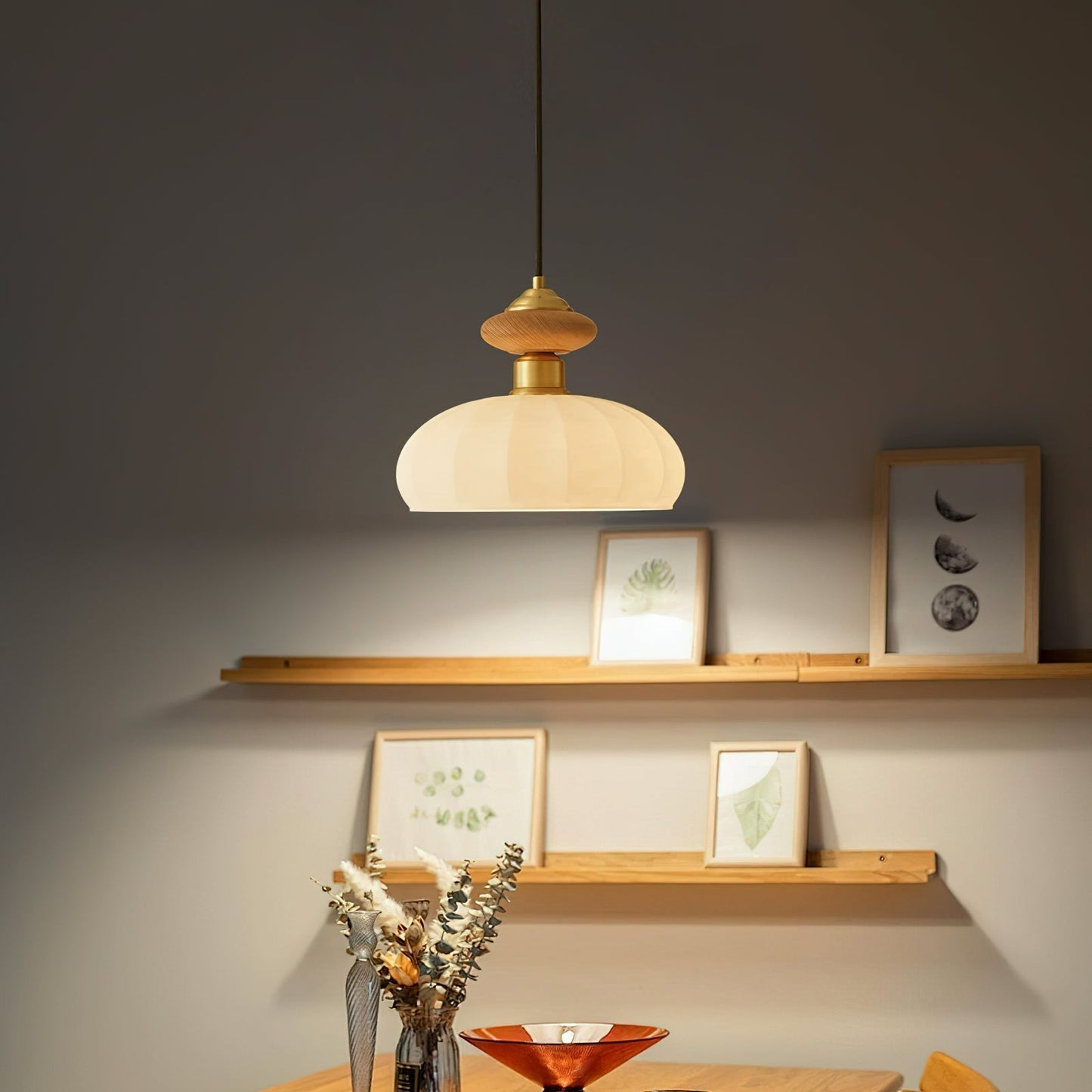 Ceres Glass & Wood Pendant 2