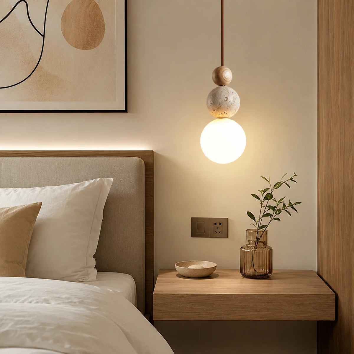 Cerlune Travertine Globe Pendant Light 1