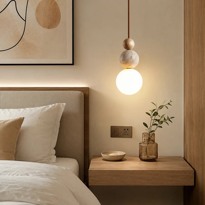 Cerlune Travertine Globe Pendant Light 1