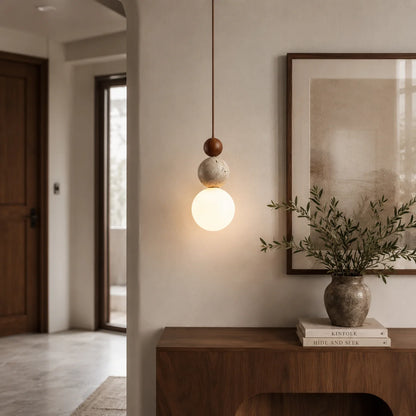 Cerlune Travertine Globe Pendant Light 2