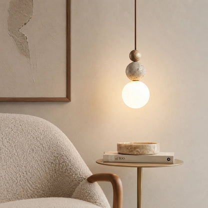 Cerlune Travertine Globe Pendant Light 3
