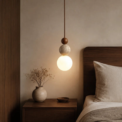 Cerlune Travertine Globe Pendant Light 4