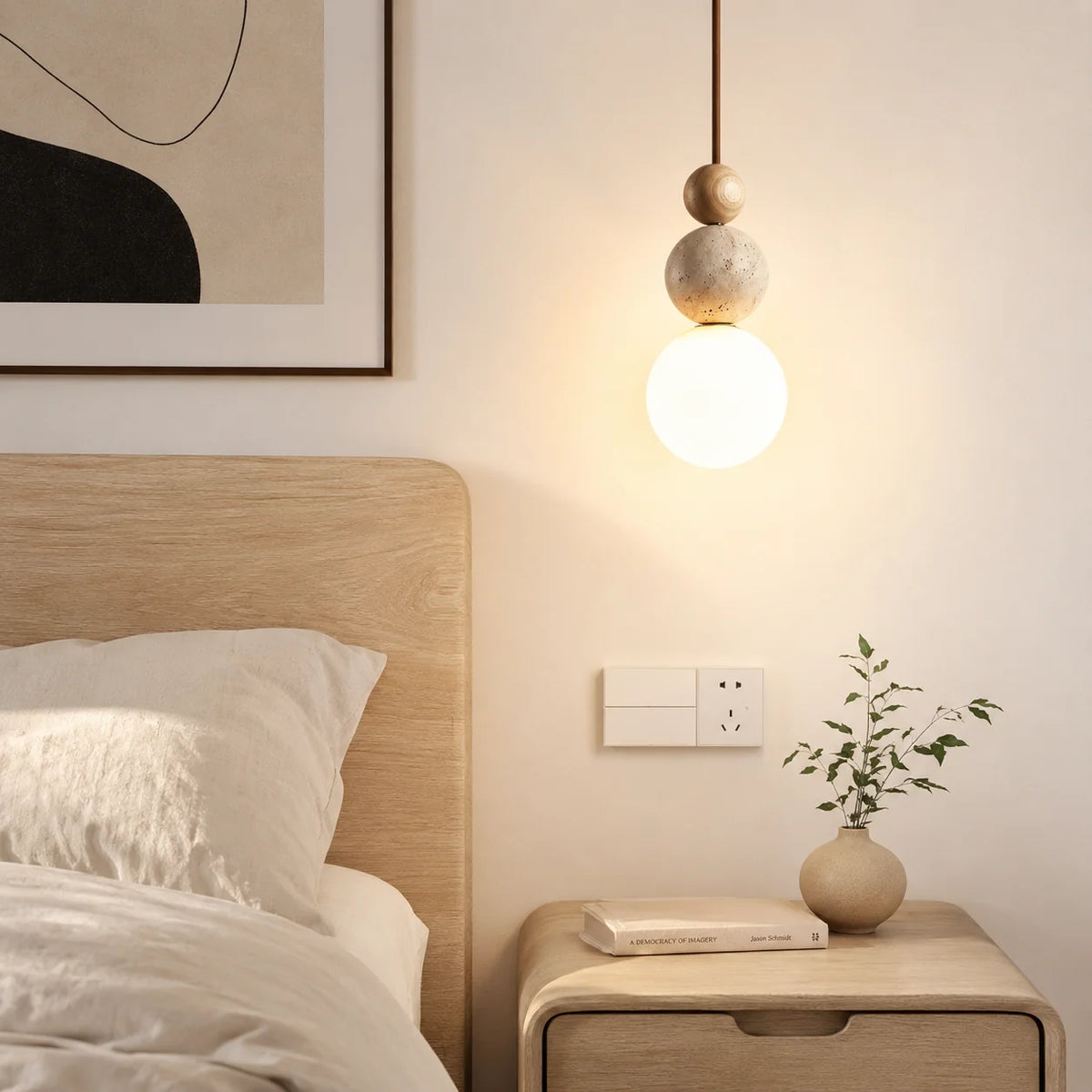 Cerlune Travertine Globe Pendant Light 5