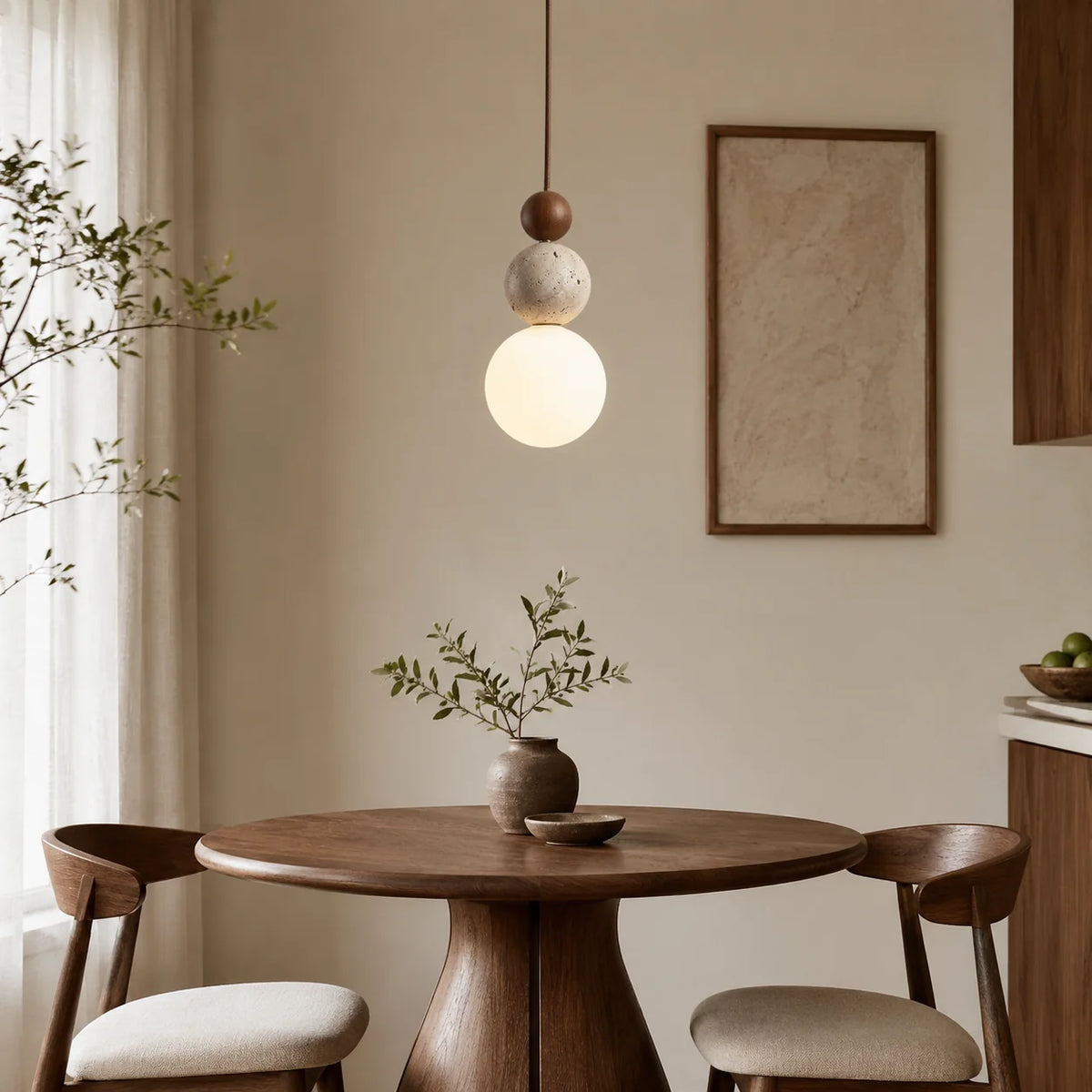 Cerlune Travertine Globe Pendant Light 6