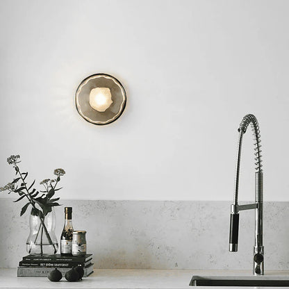 LuxRoyale Nordic Round Glass Wall Light Ceto Minimalist Sconce For Modern Hallway