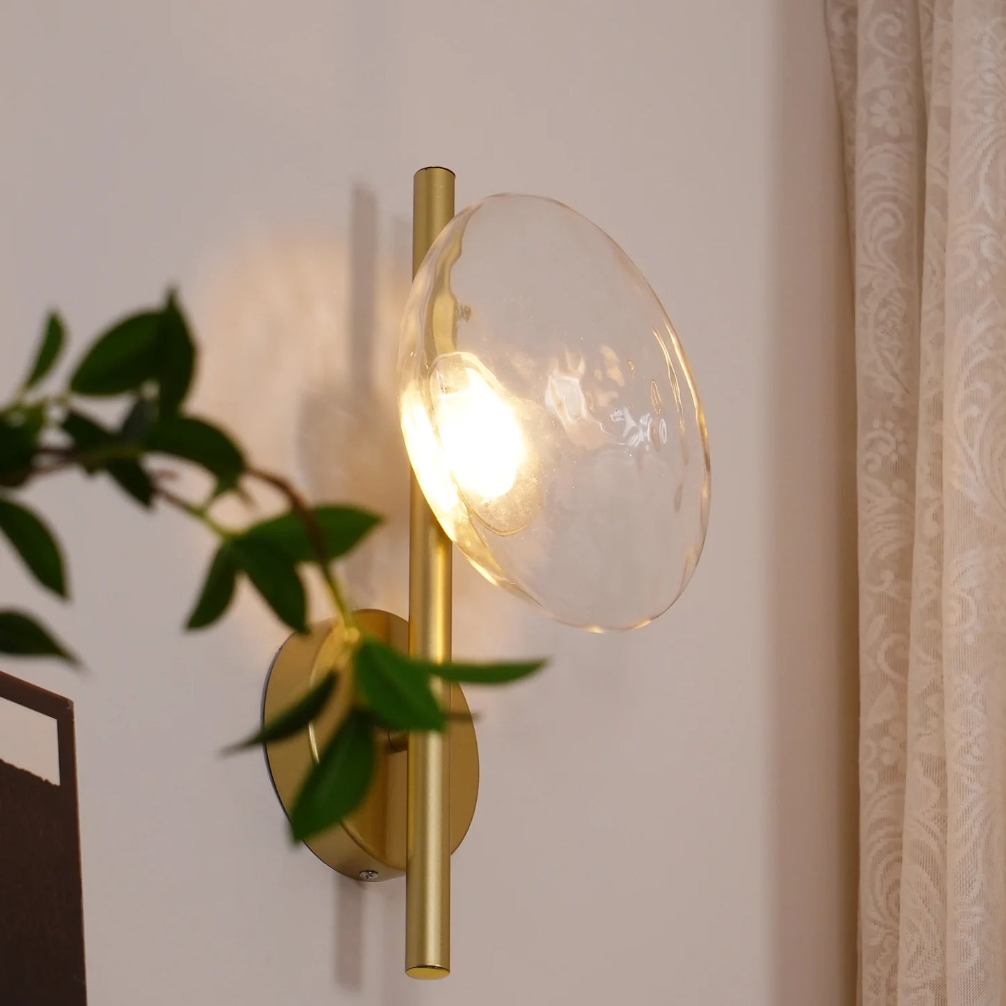 LuxRoyale Nordic Round Glass Wall Light Ceto Minimalist Sconce For Modern Hallway