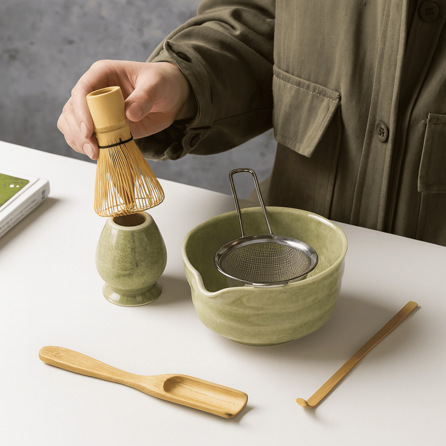 Chado Matcha Tea Set – Traditional Japanese Whisk, Bowl & Spoon 1